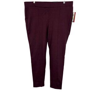 Style & Co Womens Plus 18W 18 Comfort Waist Mid Rise Ponte Legging Plum NWT New